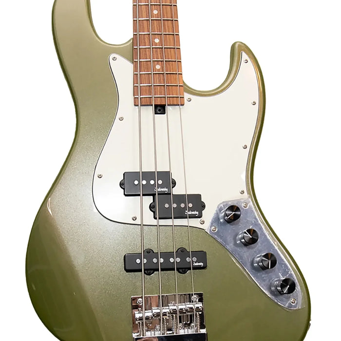 Sadowsky MetroExpress 21-Fret Hybrid P/J 4-String Electric Bass Solid Sage Green Metallic High Polish