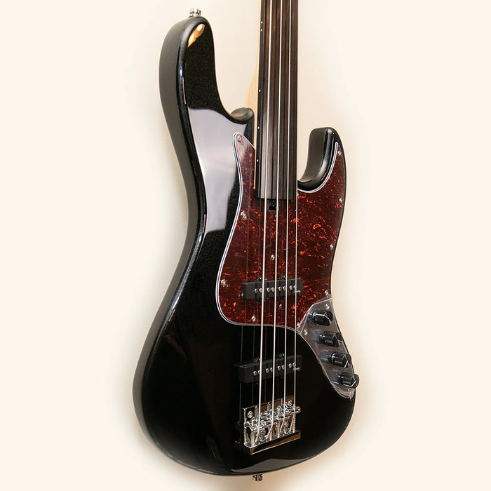 Sadowsky MetroExpress 21-Fret Vintage J/J 4-String Fretless Electric Solid Black High Polish