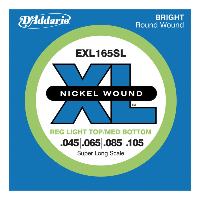 D'Addario XL Nickel Wound 4-String Bass Strings 45-105 Medium Super Long Scale EXL165SL