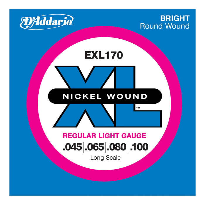 D'Addario XL Nickel Wound 4-String Bass Strings 45-100 Medium-Light EXL170