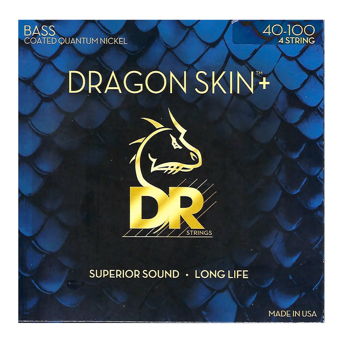 DR Strings Dragon Skin +PLUS Nickel 4-String Bass Strings 40-100 Light DBQ-40