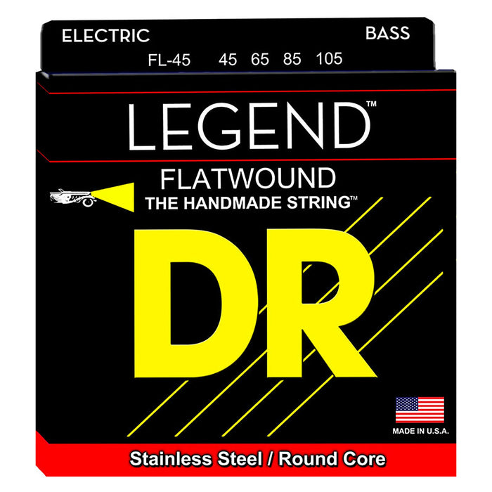 DR Strings Legend Flat Wound 4-String Bass Strings 45-105 Medium FL-45