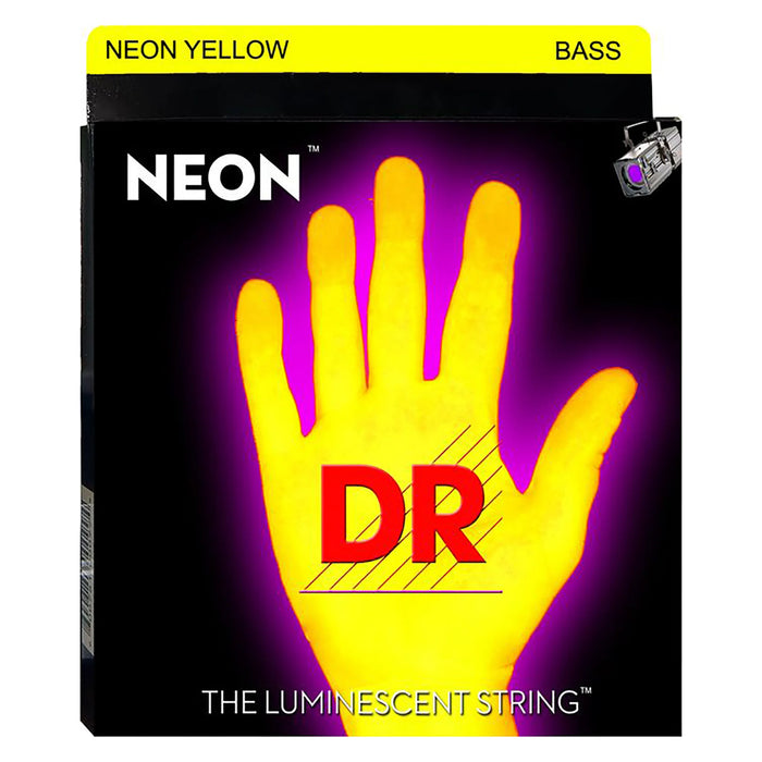 DR Strings HI-DEF NEON Yellow 6-String Bass Strings 30-125 Medium NYB-60