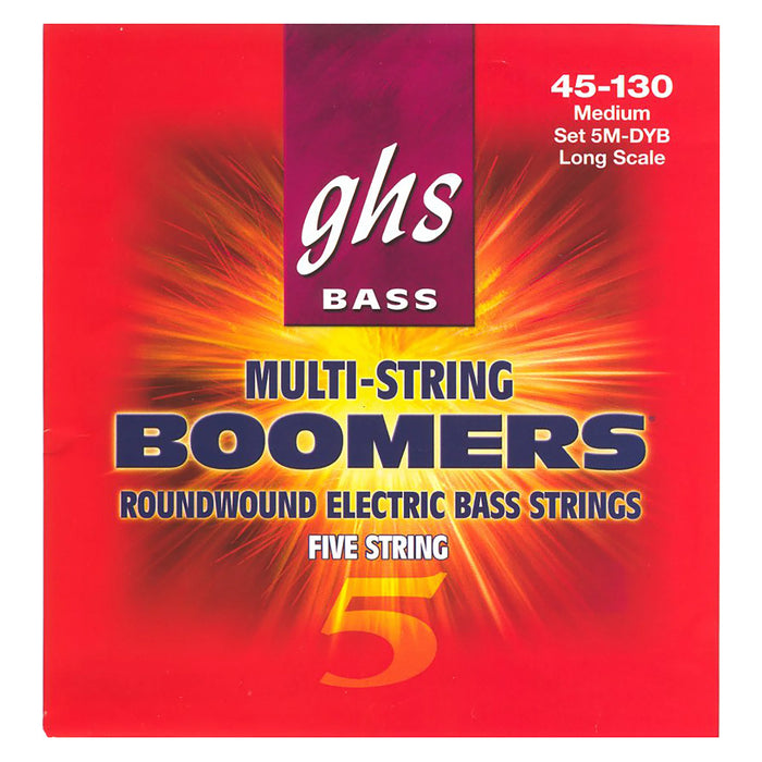 GHS Bass Boomers 5-String Bass Strings 45-130 Medium 5M-DYB