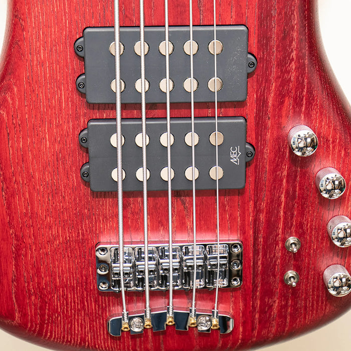 Warwick Pro Series Corvette $$ 5-String Electric Bass Burgundy Red Transparent Satin